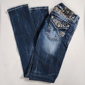 COPY - Miss Me Girls Kids Embellished Bling Skinny MediumDark Wash Denim Jeans …